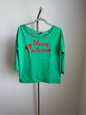 Next Level Apparel Green "Merry Christmas" Graphic Sweatshirt